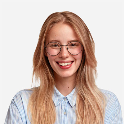 Woman with glasses blonde