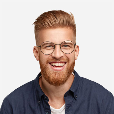 Man with glasses blond