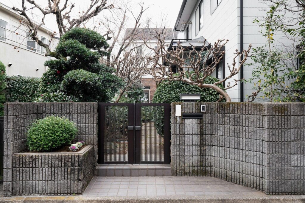 Automated gate at the entrance of a private residential gated community