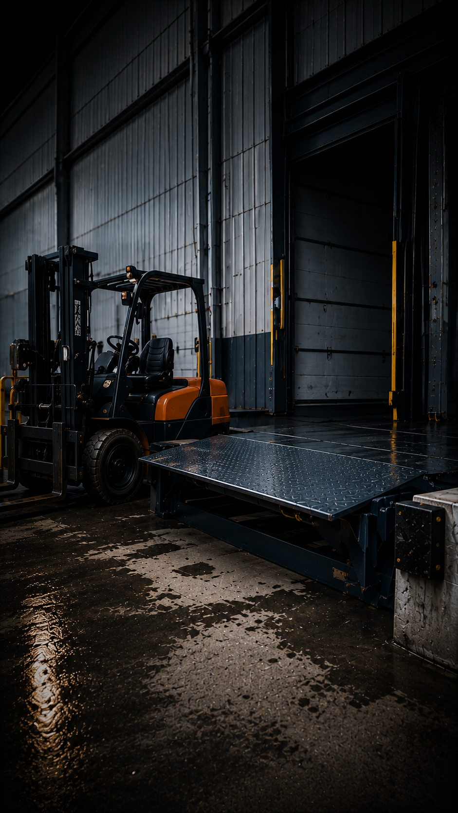 Hydraulic dock leveler installation in Vancouver warehouse